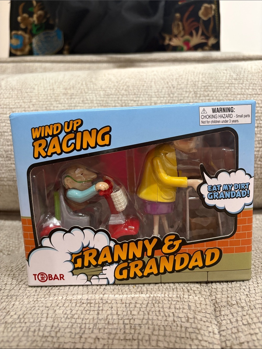 Granny & Grandad Wind Up Racing Toy - Yellow & Red